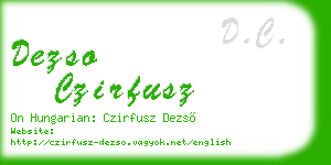 dezso czirfusz business card